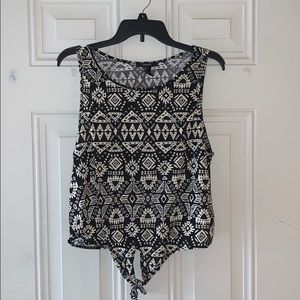Aztec Print Crop Top